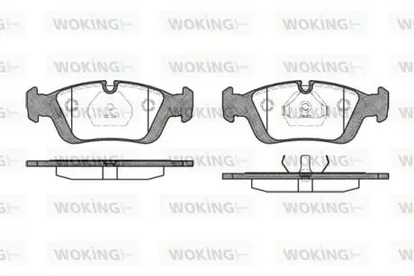 Комплект тормозных колодок, дисковый тормоз WOKING P2843.00
