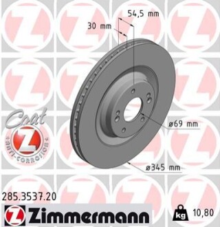 ЩИТ КОЛОДОК. HYUNDAI I30 2.0 N 17-PRZ?D ZIMMERMANN 285.3537.20 (фото 1)