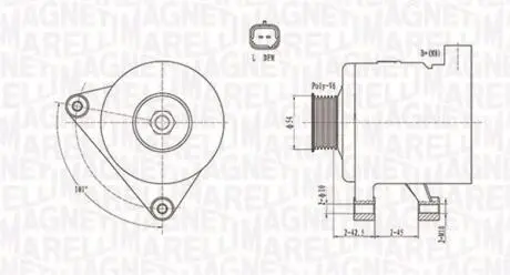 Генератор переменного тока CITROEN/PEUGEOT 1.4 16V/1.6 70A MAGNETI MARELLI 063731498010