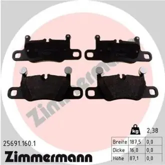 КОЛОДКИ HAMULC. PORSCHE 911 (991) 12 - Й? ZIMMERMANN 25691.160.1