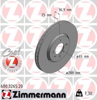 ТАРЧА ХАМУЛК. VW ДО 1,0 GTI 17-20 PRZ?D ZIMMERMANN 600.3265.20