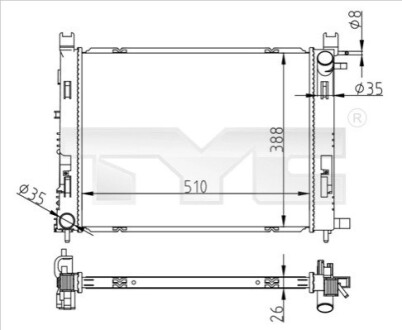 CHгODNICA WODY CLIO IV 12- TYC 728-0062 (фото 1)