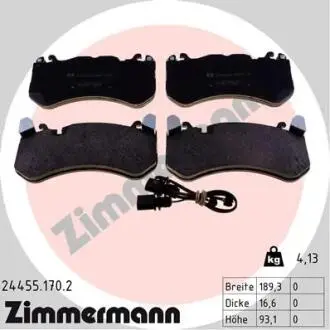 КОЛОДКИ HAMULC. AUDI A6 RS6 08-10D ZIMMERMANN 24455.170.2