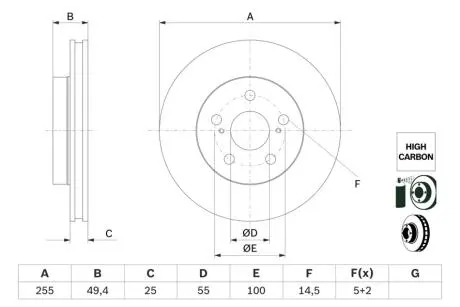 Диск гальмівний BOSCH 0986479F72