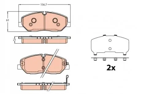 КОЛОДКИ HAMULC. HYUNDAI H350 15-PRZ?D TRW GDB2227