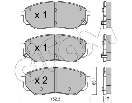 Гальмівні колодки пер. Santa fe/Sorento 15- CIFAM 822-1096-0 (фото 1)