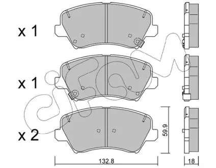 Гальмівні колодки пер. Ceed/Cerato/Elantra/Equus/i30 (09-21) CIFAM 822-944-0