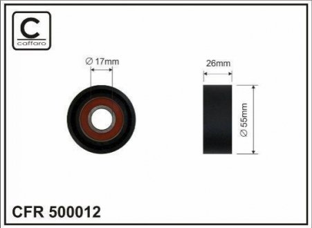 Натяжний ролик, поліклиновий ремінь CAFFARO 500012 (фото 1)