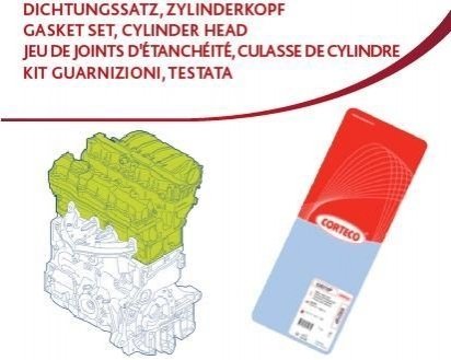 Комплект прокладок (верхній) Peugeot Partner/Citroen Berlingo 1.1-1.4 96-15 CORTECO 418709P (фото 1)