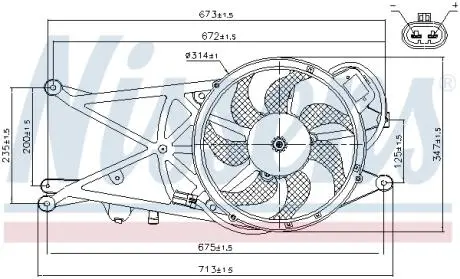Вентилятор, конденсатор кондиціонера NISSENS 85205