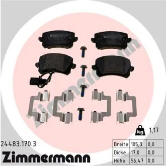 КЛОКИ ХАМУЛК. AUDI Q3 RS 13-18 TY? ZIMMERMANN 24483.170.3