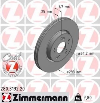 ЩИТ КОЛОДОК. HONDA HR-V 15-PRZ?D ZIMMERMANN 280.3192.20