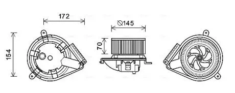 Електродвигун, вентиляція салону AVA COOLING MS8626