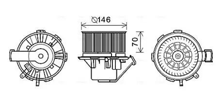 Електродвигун, вентиляція салону AVA COOLING MS8648