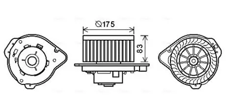 Електродвигун, вентиляція салону AVA COOLING VO8174