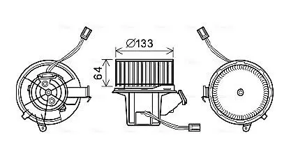AVA DB Вентилятор салону W204, S204, C218, X218 AVA COOLING MS8628