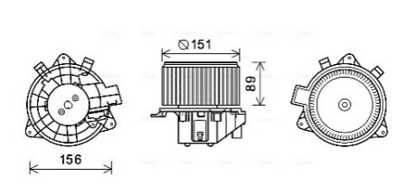 Електродвигун, вентиляція салону AVA COOLING FT8439