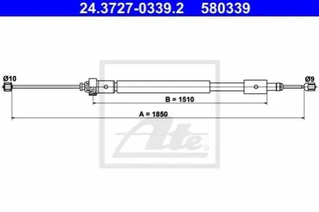 Трос, стоянкова гальмівна система ATE 24.3727-0339.2