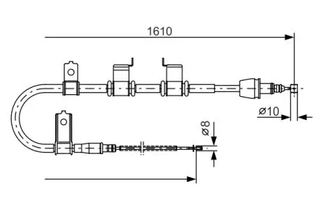 HYUNDAI трос ручного гальма лів.Getz BOSCH 1 987 482 070
