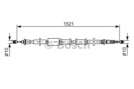 Трос, стоянкова гальмівна система BOSCH 1 987 482 109 (фото 1)