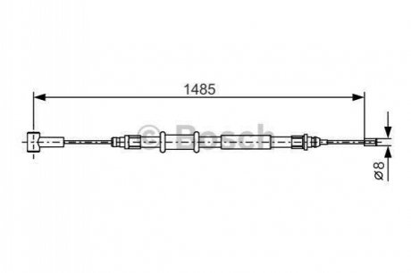 Трос ручника (задній) Citroen Jumper/Fiat Ducato/Peugeot Boxer 06- (1485/1168mm) BOSCH 1 987 482 214 (фото 1)