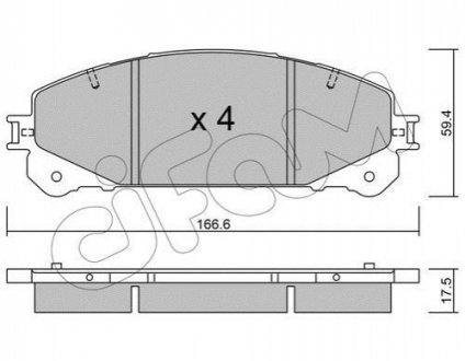 TOYOTA колодки гальмівні дискові Lexus CIFAM 822-938-0 (фото 1)