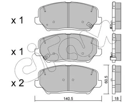 KIA гальмів.колодки передн. Ceed,Cerato 13-, Carens 1,7CRDi 13-,Hyundai i30,Grandeur CIFAM 822-997-0