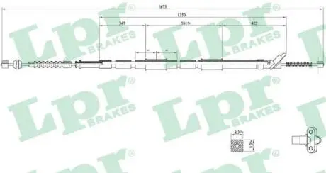 Трос, стояночная тормозная система LPR C0861B