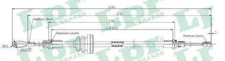 Трос ручного гальма LPR C1622B