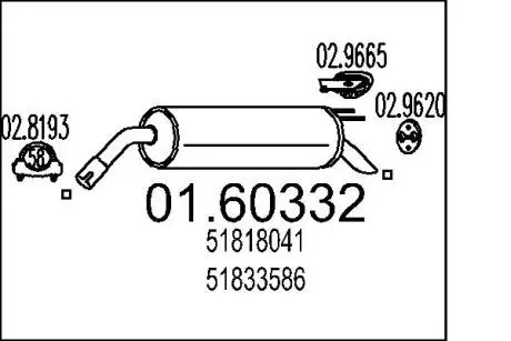 Глушник вихлопних газів кінцевий MTS 01.60332