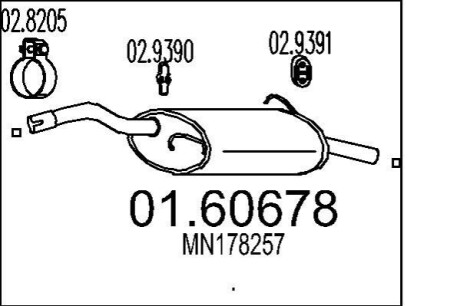 Глушитель выхлопных газов конечный MTS 01.60678
