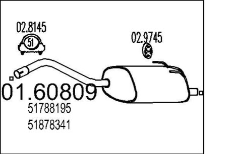 Глушник вихлопних газів кінцевий MTS 01.60809