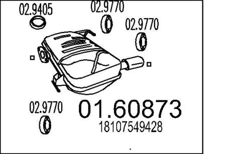 Глушитель выхлопных газов конечный MTS 01.60873