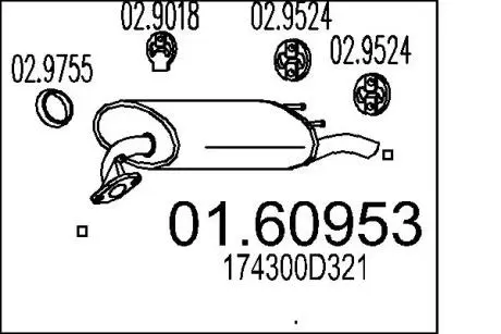 Глушник вихлопних газів кінцевий MTS 01.60953