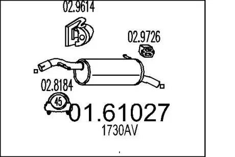 Глушник вихлопних газів кінцевий MTS 01.61027