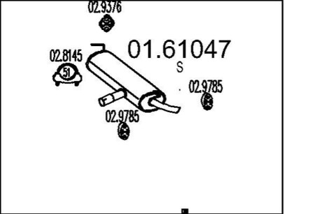 Глушник вихлопних газів кінцевий MTS 01.61047