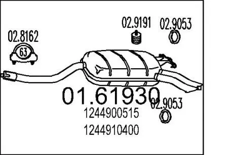 Глушник вихлопних газів кінцевий MTS 01.61930