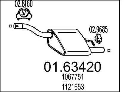 Глушитель выхлопных газов конечный MTS 01.63420
