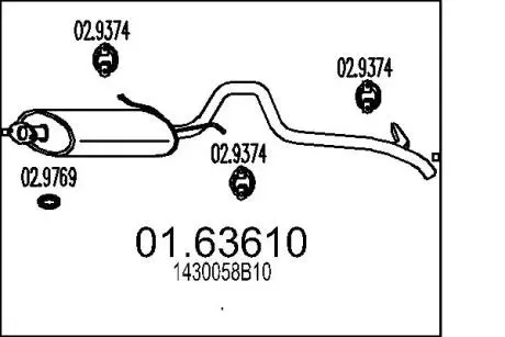 Глушник вихлопних газів кінцевий MTS 01.63610