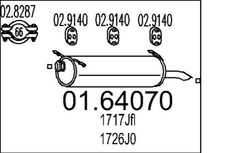 Глушник вихлопних газів кінцевий MTS 01.64070