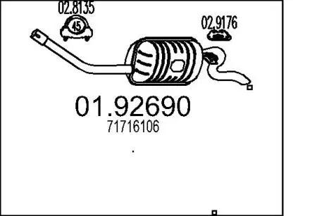 Глушитель выхлопных газов конечный MTS 01.92690