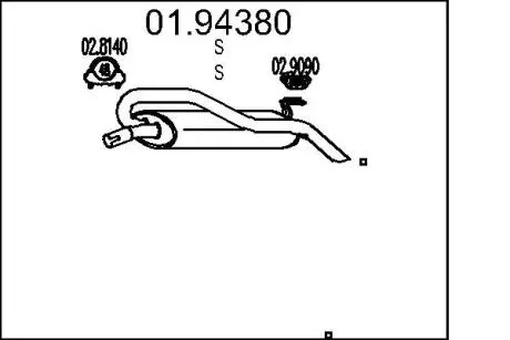 Глушник вихлопних газів кінцевий MTS 01.94380
