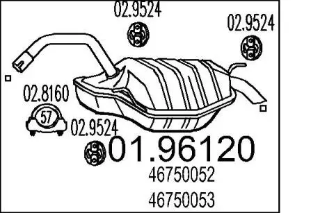 Глушник вихлопних газів кінцевий MTS 01.96120