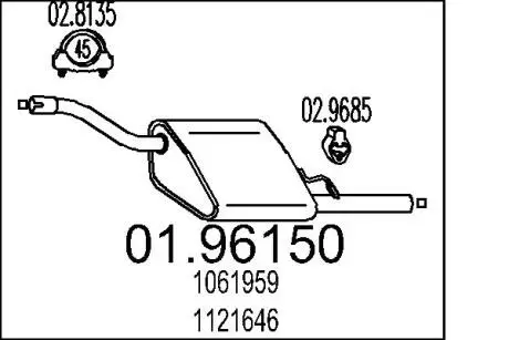Глушник вихлопних газів кінцевий MTS 01.96150
