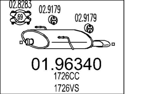Глушитель выхлопных газов конечный MTS 01.96340