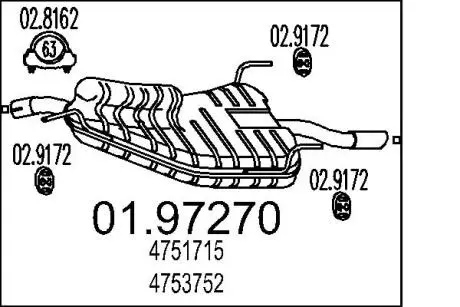 Глушник вихлопних газів кінцевий MTS 01.97270