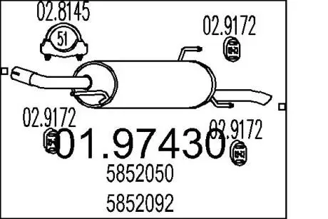 Глушник вихлопних газів кінцевий MTS 01.97430