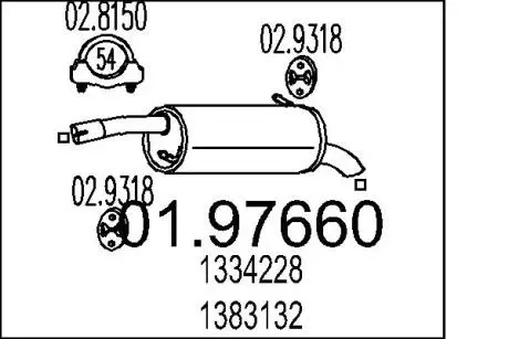Глушитель выхлопных газов конечный MTS 01.97660