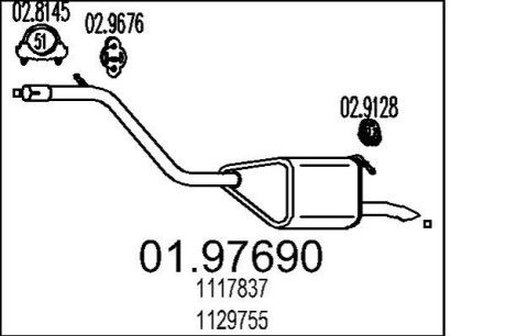 Глушник вихлопних газів кінцевий MTS 01.97690