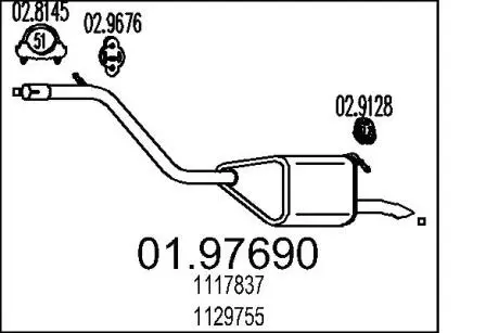 Глушник вихлопних газів кінцевий MTS 01.97690